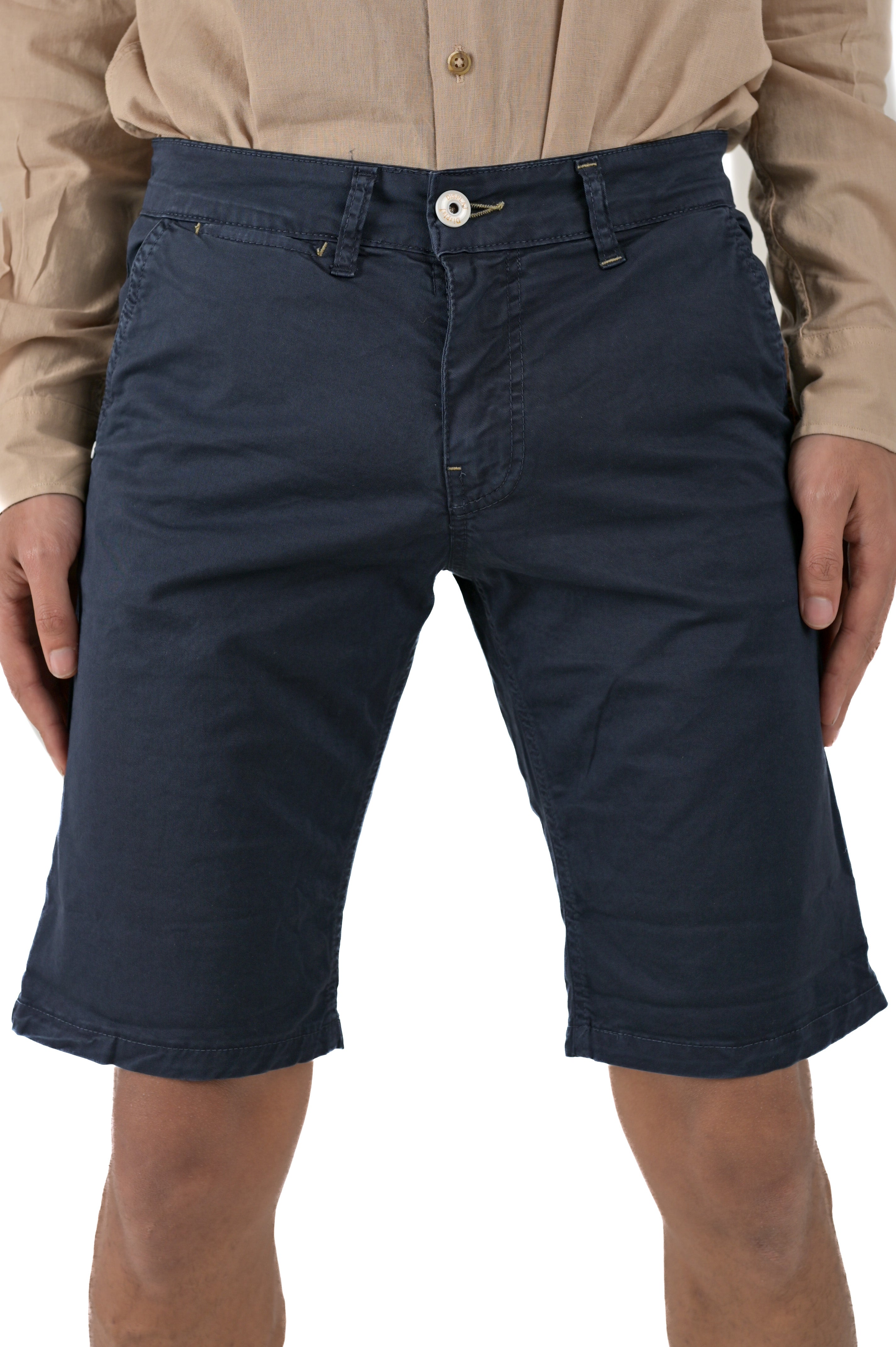 Bermuda in cotton slim Cristian Raso Blu SS25