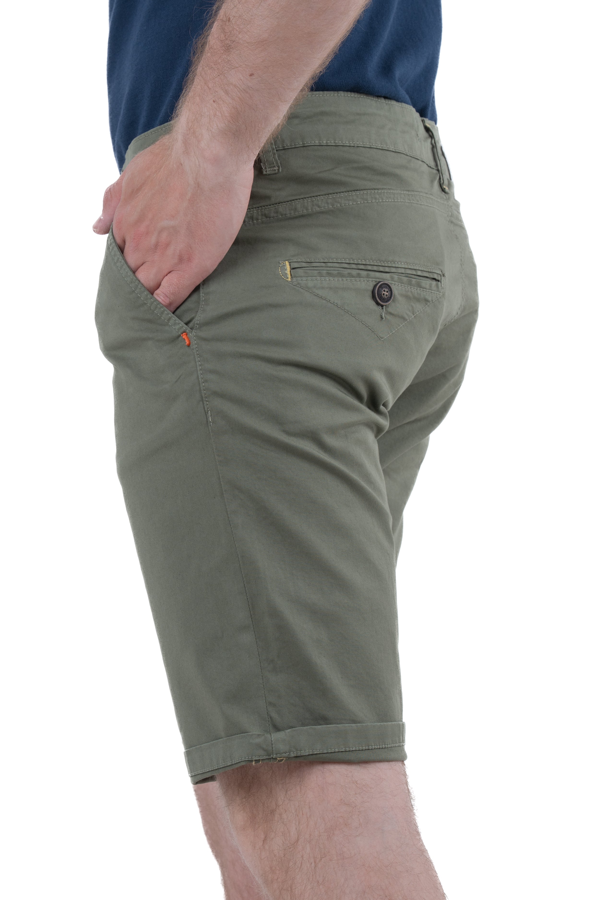 Bermuda in cotton slim Cristian Raso green SS25