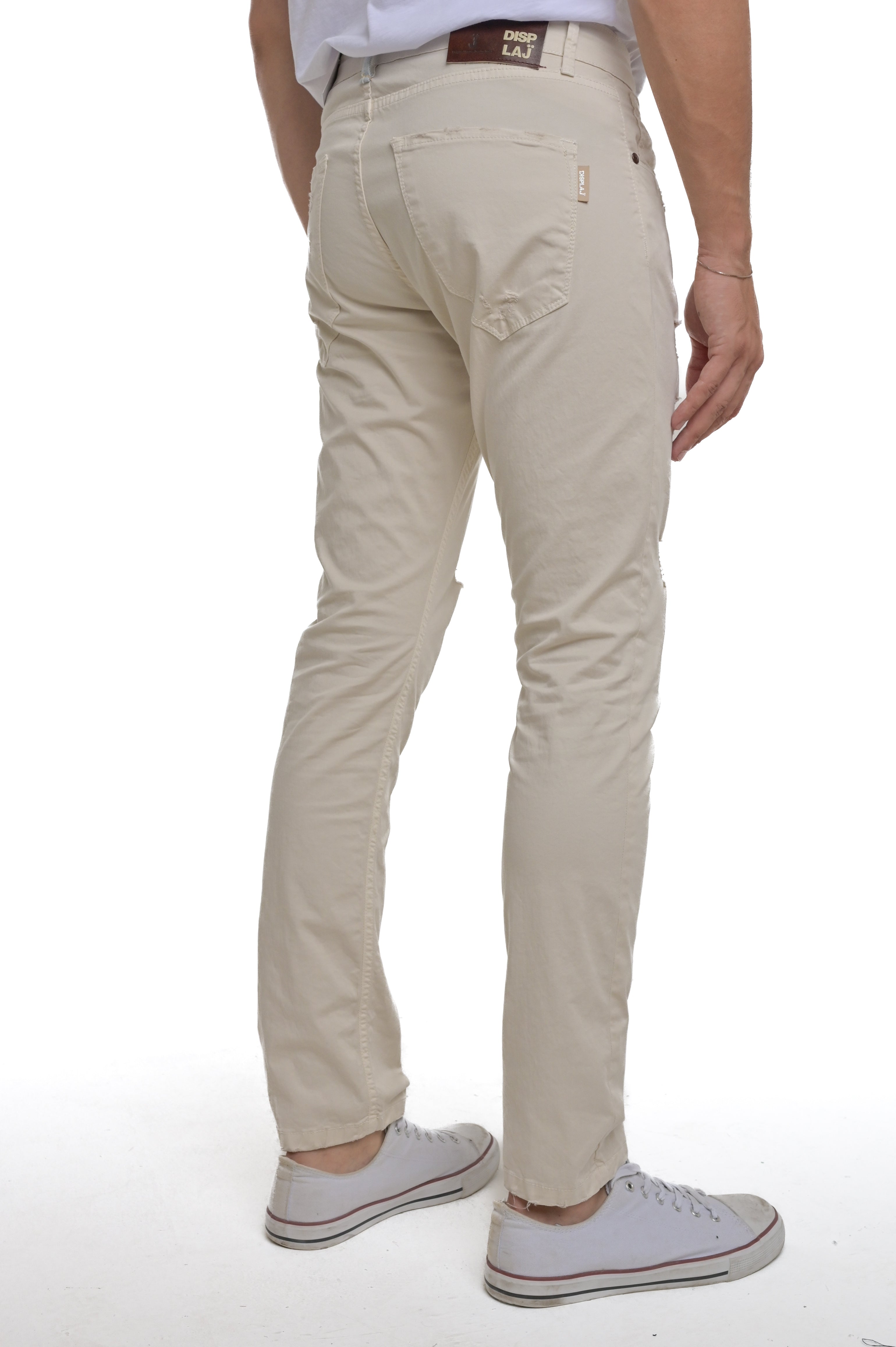 New London Rotture CT100 Cream Slim Cotton Trousers SS25