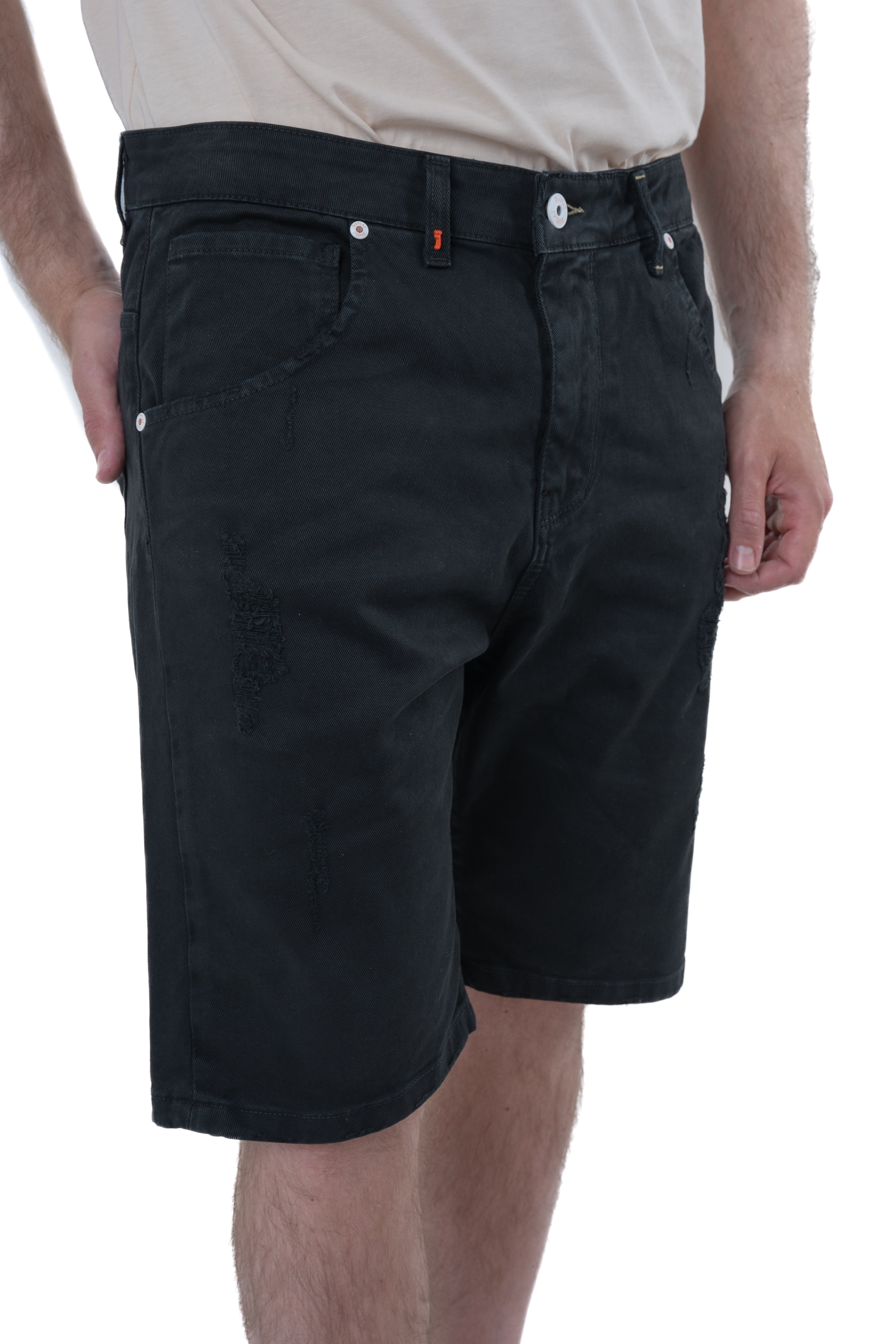 Bermuda in cotton slim Cristian Raso green SS24
