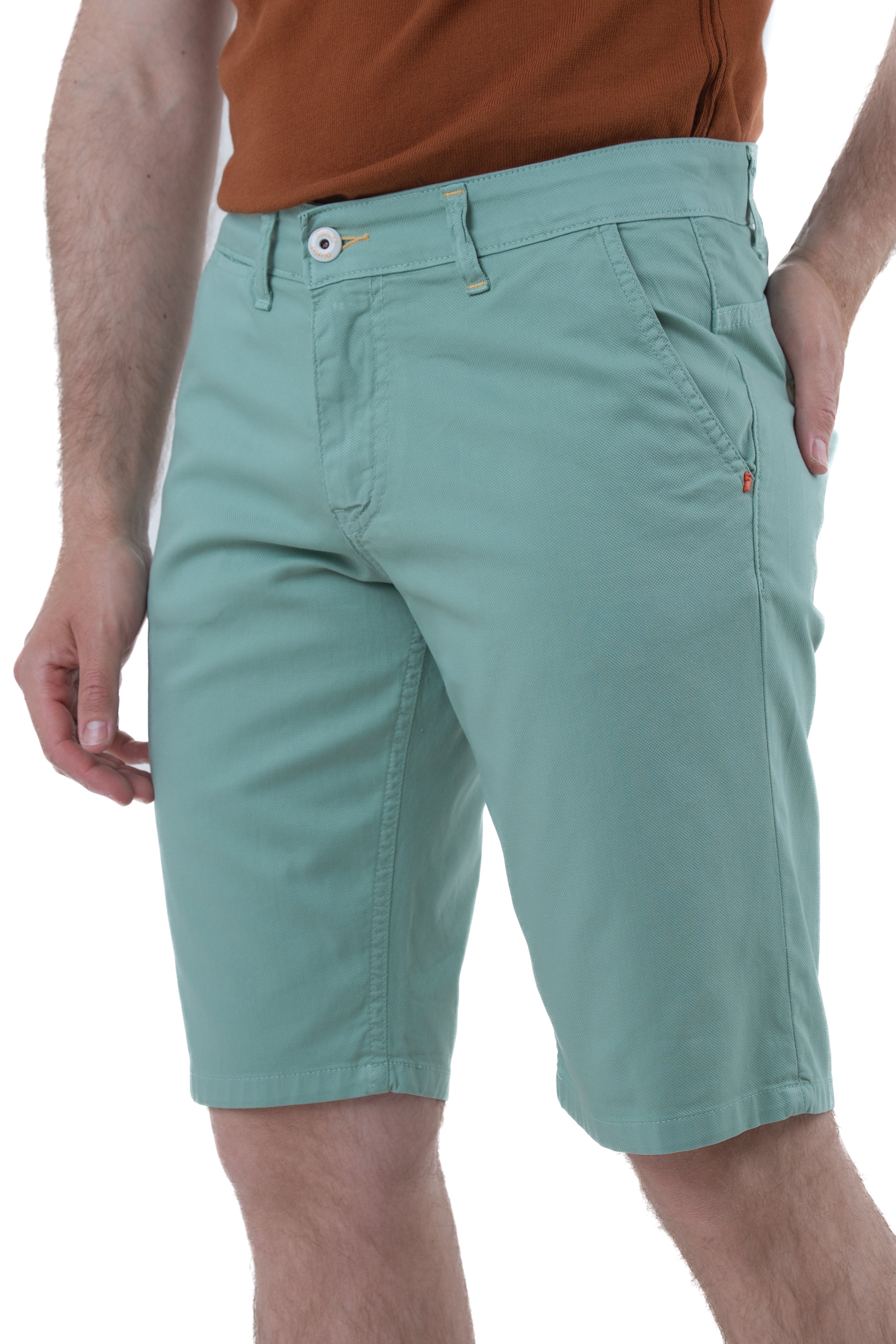 Cristian Maldive Beige SS25 slim cotton Bermuda shorts