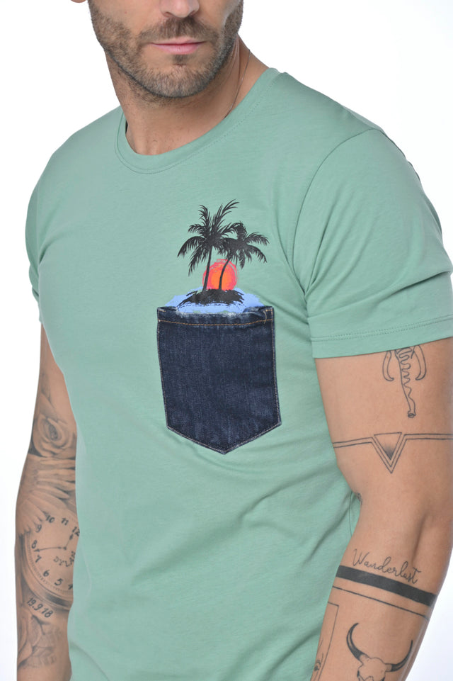 T-shirt uomo con taschino DPE 2319 vari colori - Displaj